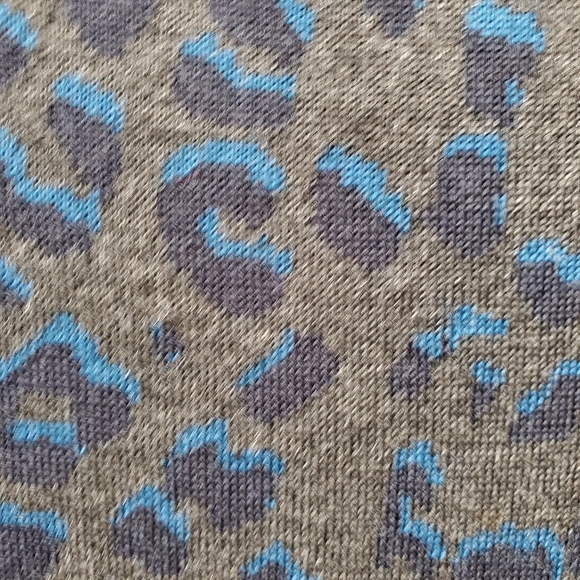 Loft Gray Blue Leopard Print Sweater Dress - Picture 6 of 8